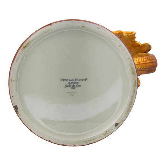 Fitz and Floyd Classics Gallo De Oro Porcelain Rooster Pitcher 13" EUC - Picture 7 of 8